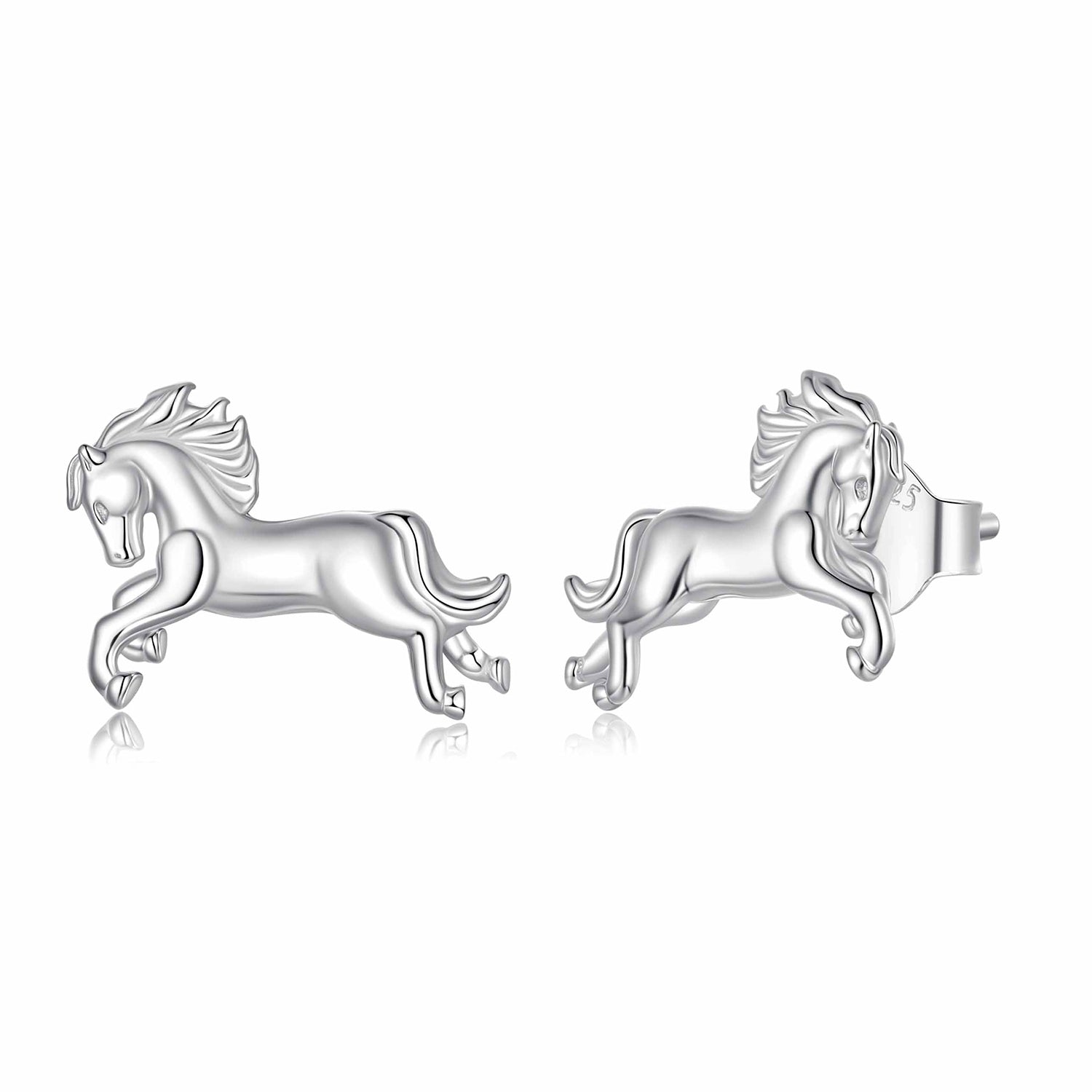 925 Sterling Silver Earrings 0.9*1.3cm with White Gold Plating for Women  DestGlow