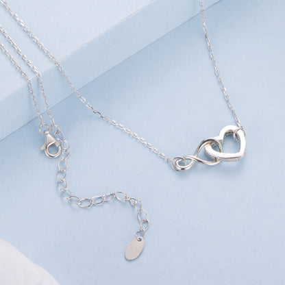 925 Sterling Silver Necklace with Pavé Setting CZ, 40+5cm, Plated White Gold, Women  DestGlow