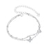 925 Sterling Silver Bracelets with Platinum Plating and CZ Stones - 150+60mm  DestGlow