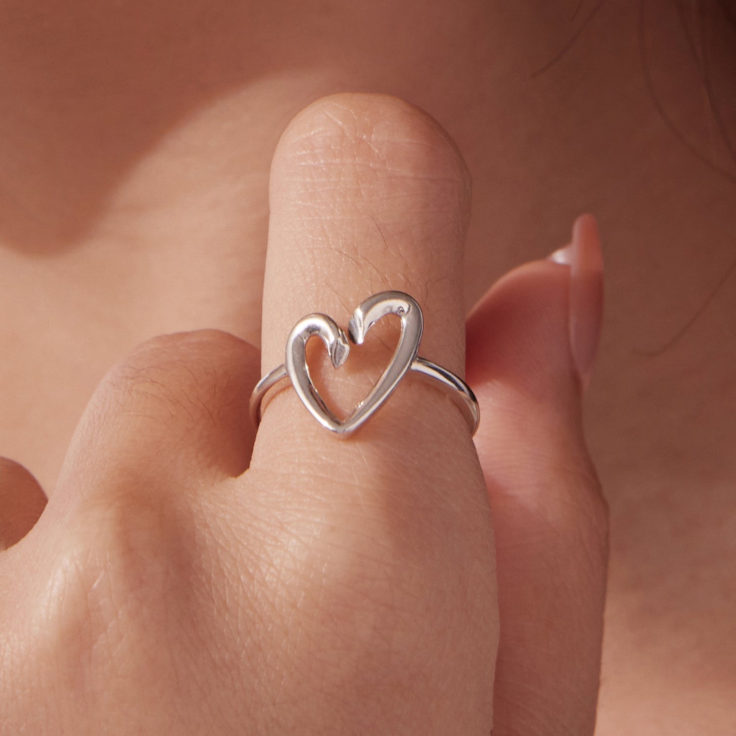925 Sterling Silver Oxidized Silver Heart Ring for Women  DestGlow