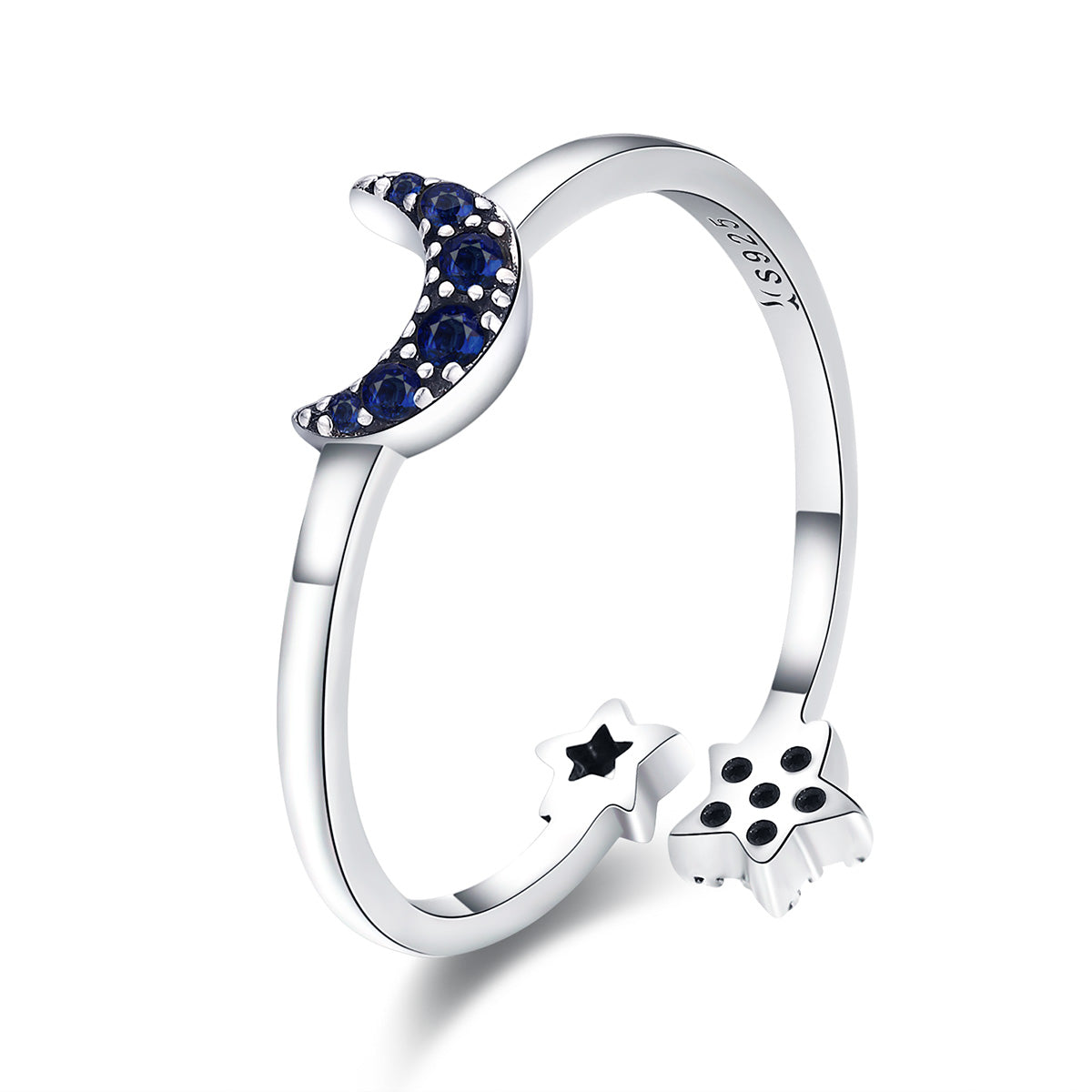 925 Sterling Silver Adjustable Ring, 0.2cm Width, Size 1.1*0.7cm, Women  DestGlow