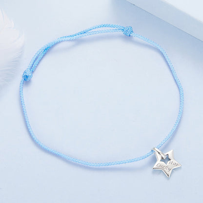 925 Sterling Silver Adjustable Cotton Rope Bracelet for Women  DestGlow