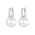925 Sterling Silver Earrings with White Gold Plating and Shell Pearl for Women  DestGlow