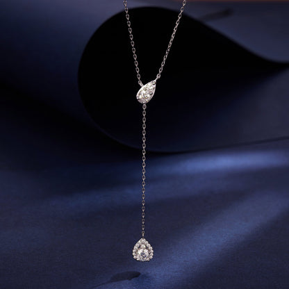 925 Sterling Silver Moissanite Necklace with 3 Stone Sizes for Women  DestGlow