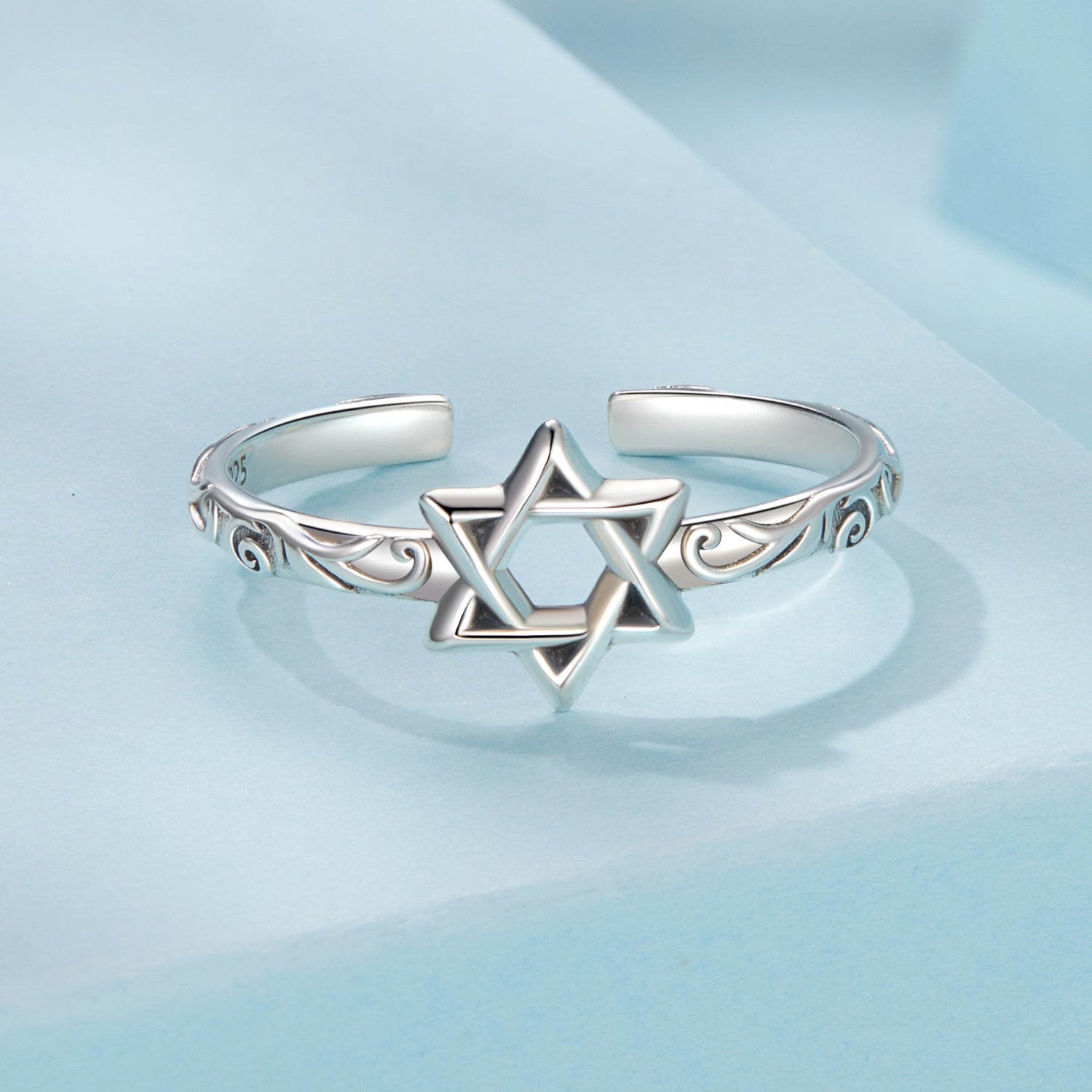 925 Sterling Silver Oxidized Silver 0.8cm Pendant Rings for Women  DestGlow