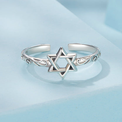 925 Sterling Silver Oxidized Silver 0.8cm Pendant Rings for Women  DestGlow
