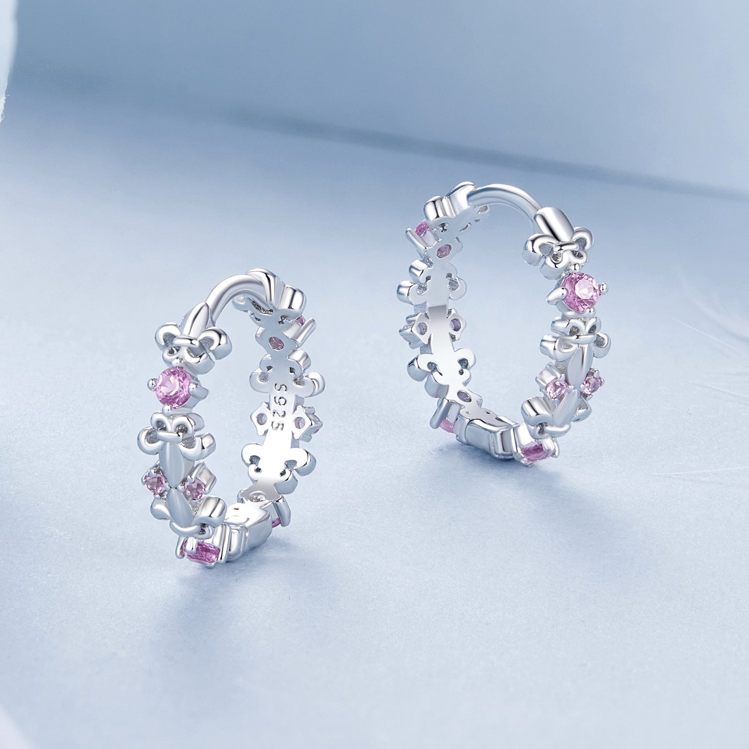 925 Sterling Silver Pavé CZ White Gold Plated Earrings for Women  DestGlow