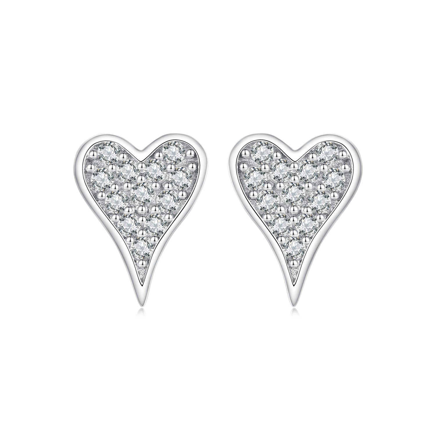 925 Sterling Silver White Gold Plated Pavé CZ Earrings  DestGlow