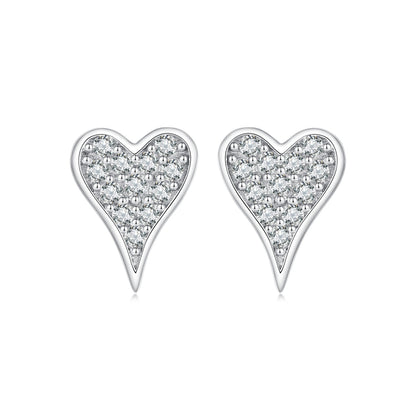 925 Sterling Silver White Gold Plated Pavé CZ Earrings  DestGlow