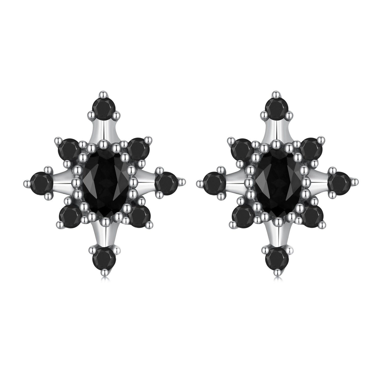 925 Sterling Silver Earrings with Pavé Setting CZ, Size 0.8*0.7cm for Women
