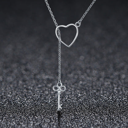 925 Sterling Silver Necklace 55cm with Heart Pendant for Women