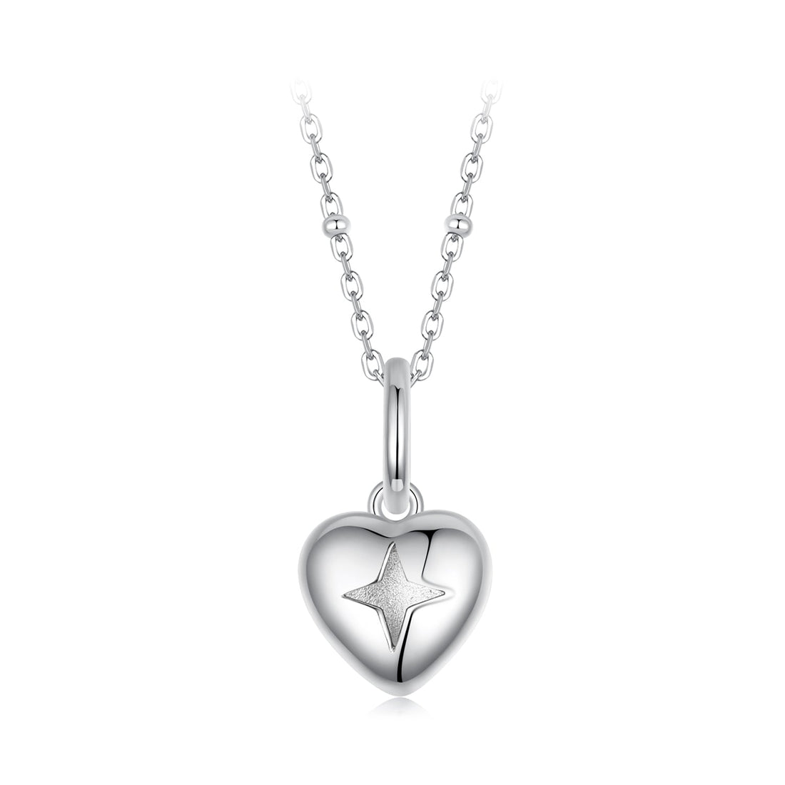 925 Sterling Silver Plated White Gold Necklace 40+5cm with 1.8*1.0cm Pendant for Women  DestGlow