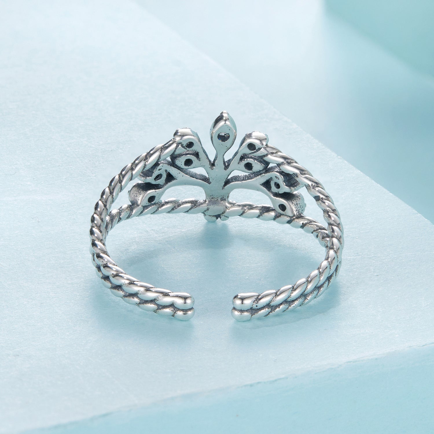 925 Sterling Silver Oxidized Pavé CZ Ring for Women  DestGlow