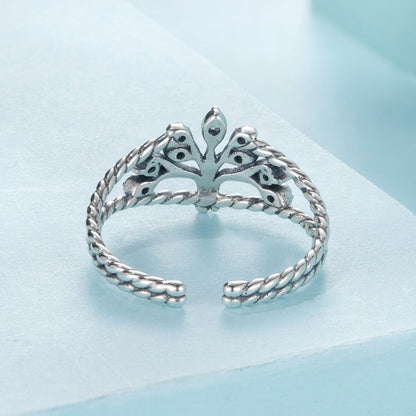 925 Sterling Silver Oxidized Pavé CZ Ring for Women  DestGlow