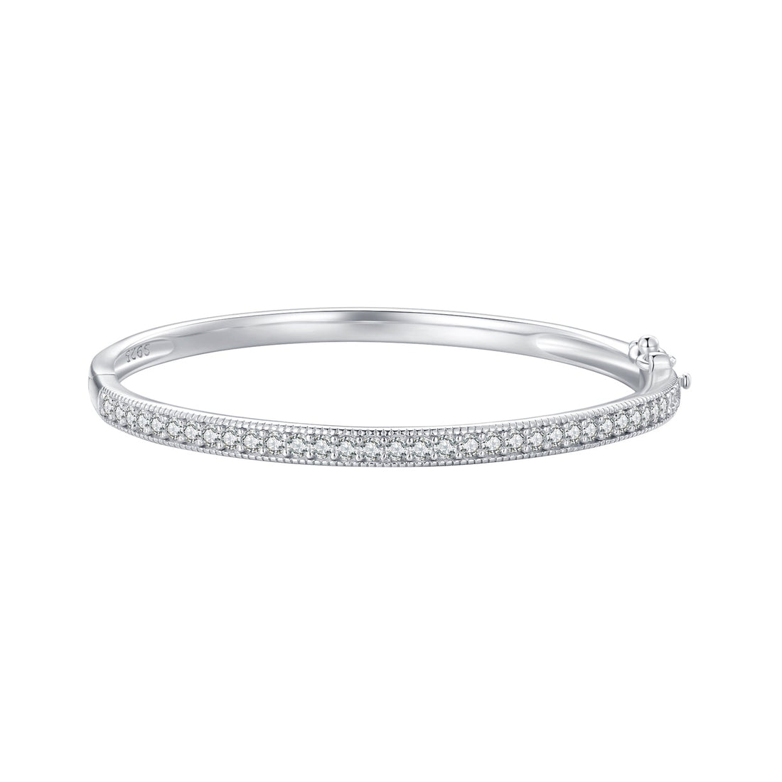 925 Silver &amp; Platinum Pavé Setting CZ Bracelets, Size 17.0 mm for Women  DestGlow
