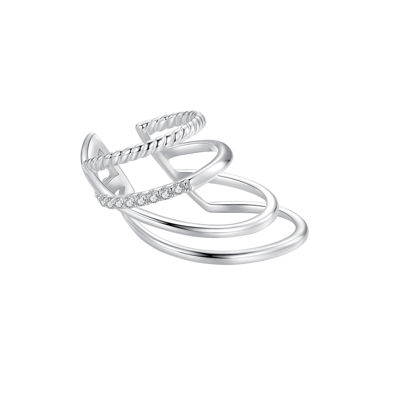 925 Sterling Silver Earrings with CZ and White Gold Plating  DestGlow