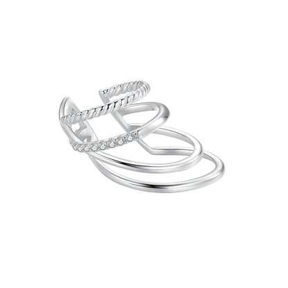925 Sterling Silver Earrings with CZ and White Gold Plating  DestGlow