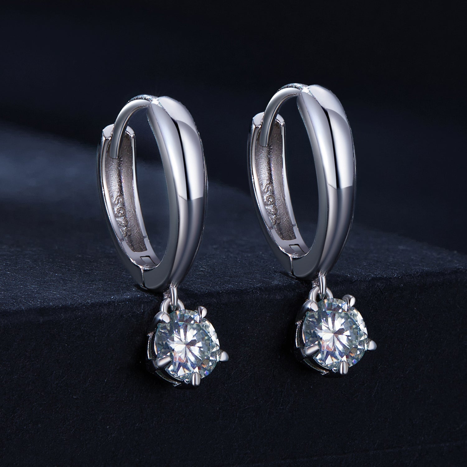 S925 Sterling Silver 0.50 Carat Moissanite Earrings for Women  DestGlow