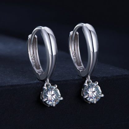 S925 Sterling Silver 0.50 Carat Moissanite Earrings for Women  DestGlow