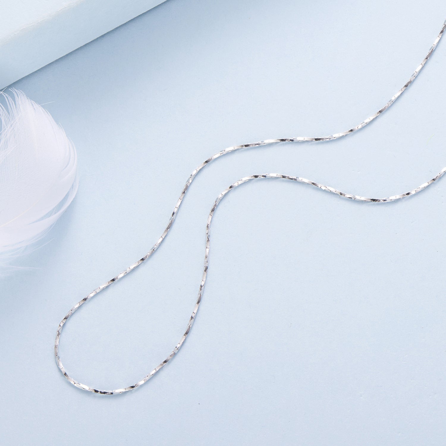 925 Sterling Silver White Gold Plated Necklace 40+5cm for Women  DestGlow