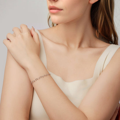 925 Sterling Silver Plated White Gold Adjustable Bracelet for Women  DestGlow