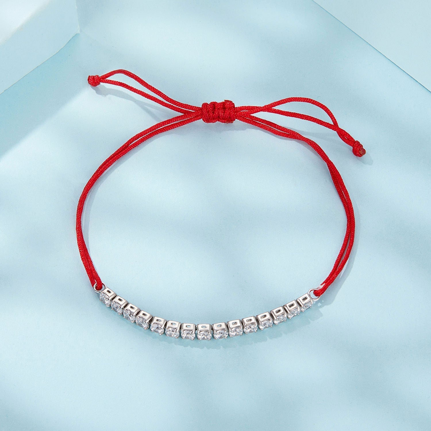 925 Sterling Silver Adjustable White Gold Plated Bracelet with CZ  DestGlow