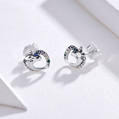 925 Sterling Silver Earrings with Oxidized Finish and Pavé Setting  DestGlow