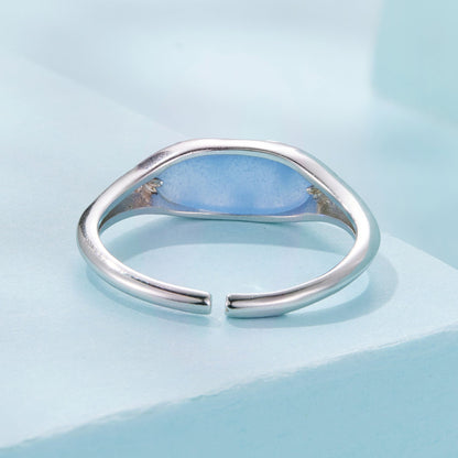 925 Sterling Silver &amp; White Gold Luminous Stone Ring for Women  DestGlow