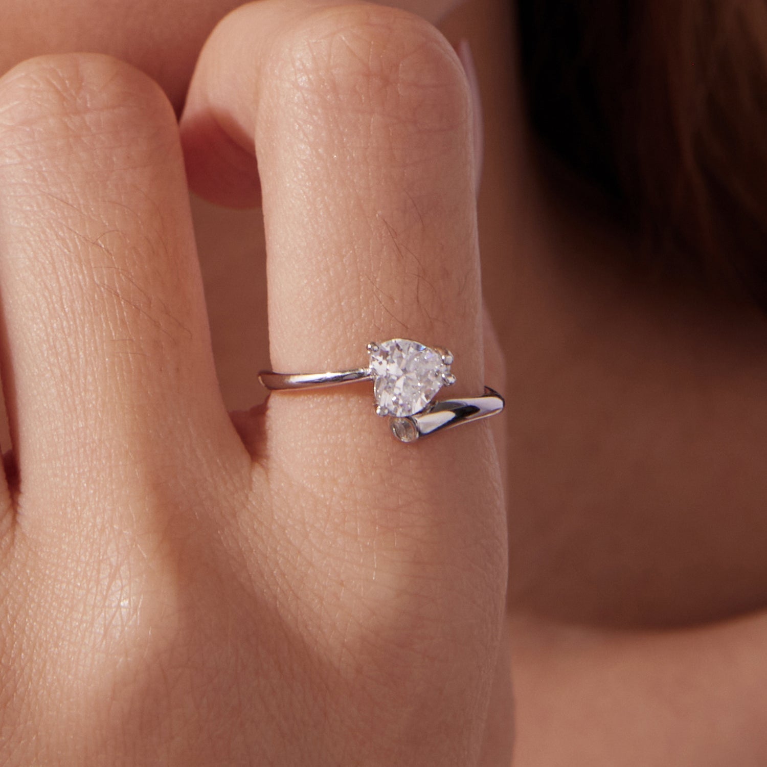 925 Sterling Silver Ring with Pavé Setting CZ, 0.6 cm Width, Style E for Women  DestGlow