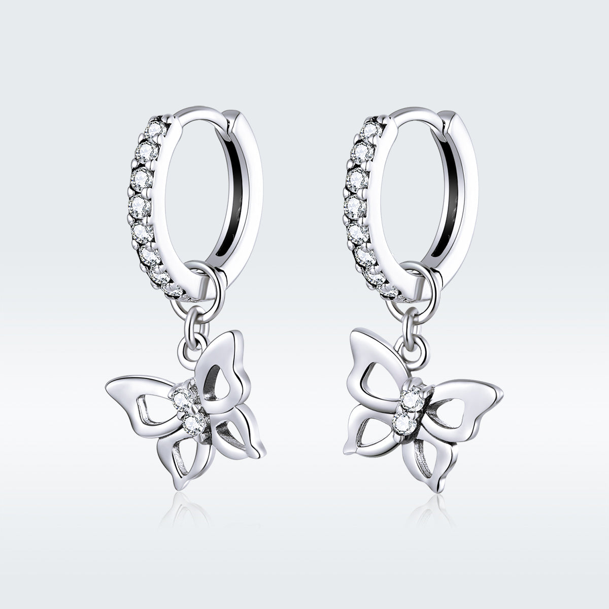 S925 Oxidized Silver Pavé Setting CZ Earrings for Women  DestGlow