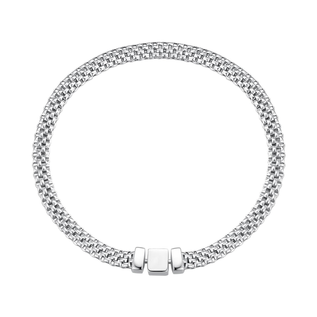 925 Sterling Silver Plated Platinum 17.0 Size Bracelet for Women  DestGlow