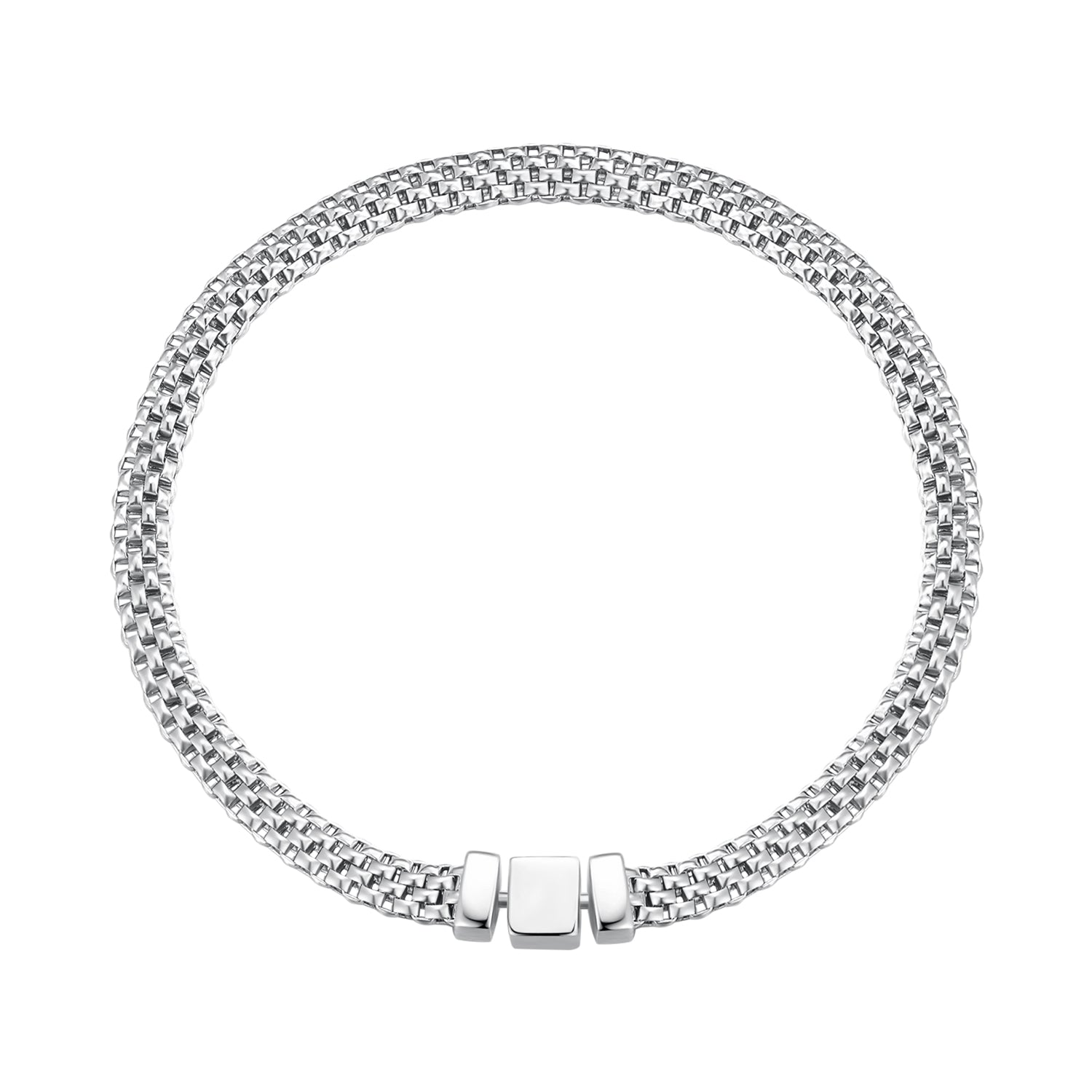 925 Sterling Silver Plated Platinum 17.0 Size Bracelet for Women  DestGlow