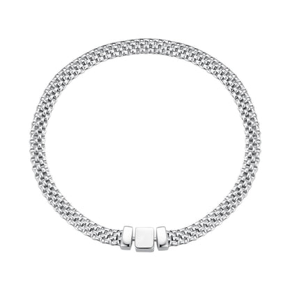 925 Sterling Silver Plated Platinum 17.0 Size Bracelet for Women  DestGlow