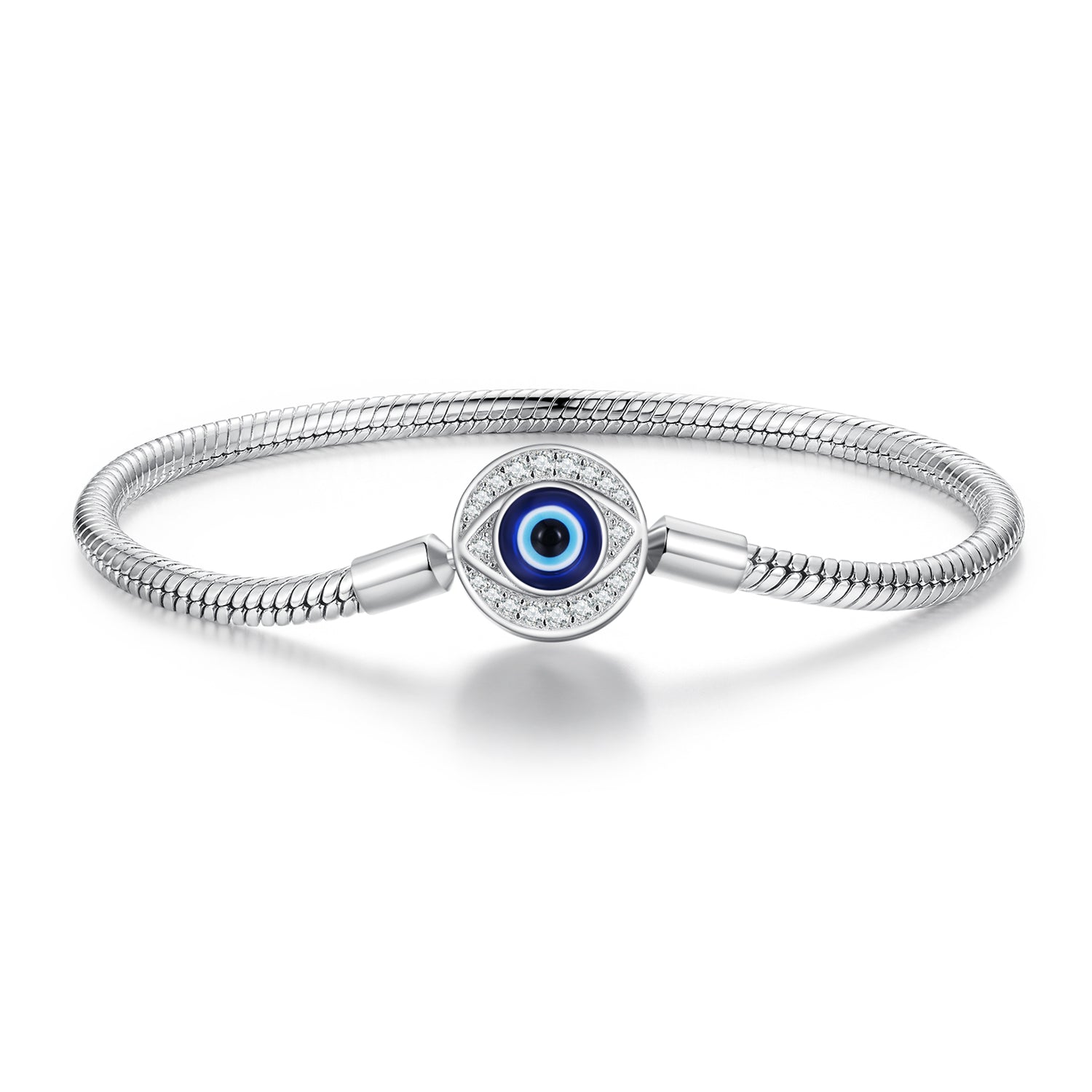 925 Sterling Silver Bracelet with CZ &amp; Resin, Size 17.0  DestGlow