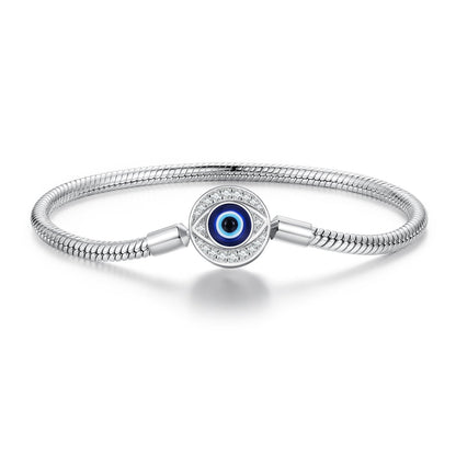 925 Sterling Silver Bracelet with CZ &amp; Resin, Size 17.0  DestGlow