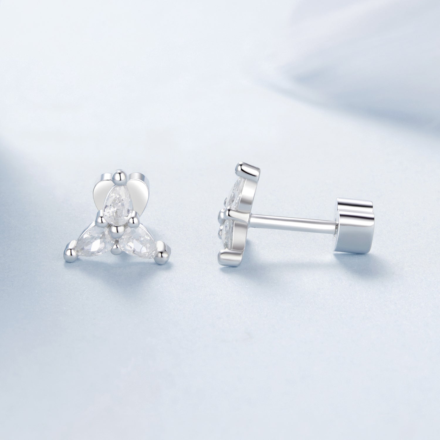 925 Sterling Silver Earrings with Pavé Setting CZ  DestGlow
