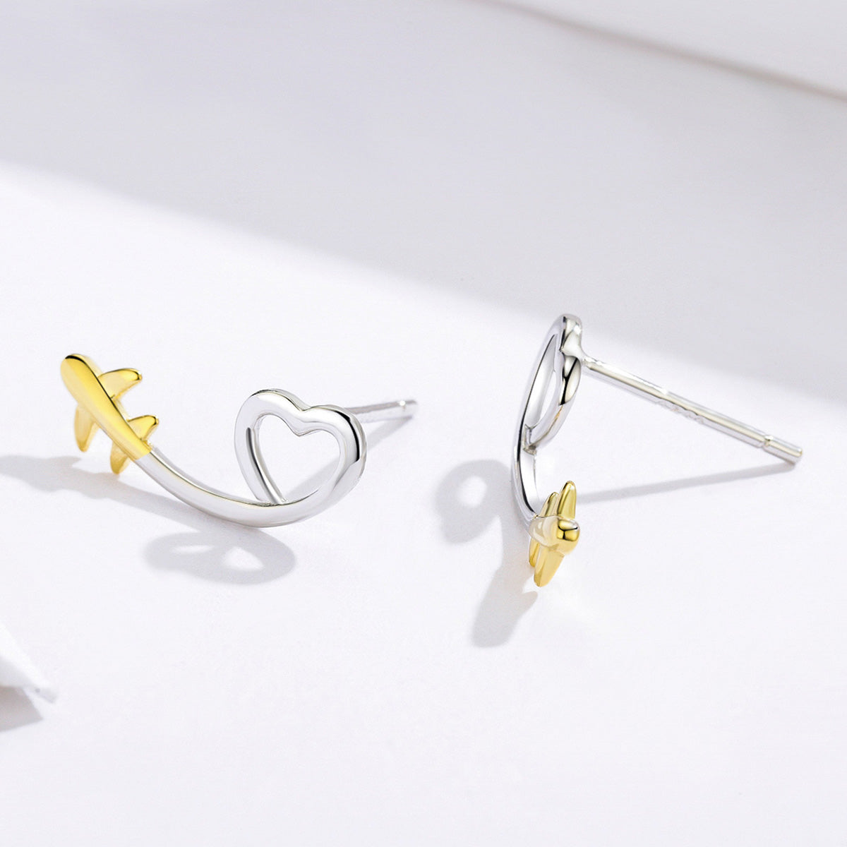 925 Sterling Silver Earrings, 0.6cm, Plated Gold, Plated Platinum for Women  DestGlow