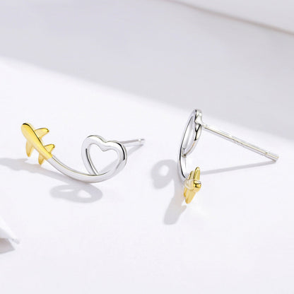 925 Sterling Silver Earrings, 0.6cm, Plated Gold, Plated Platinum for Women  DestGlow