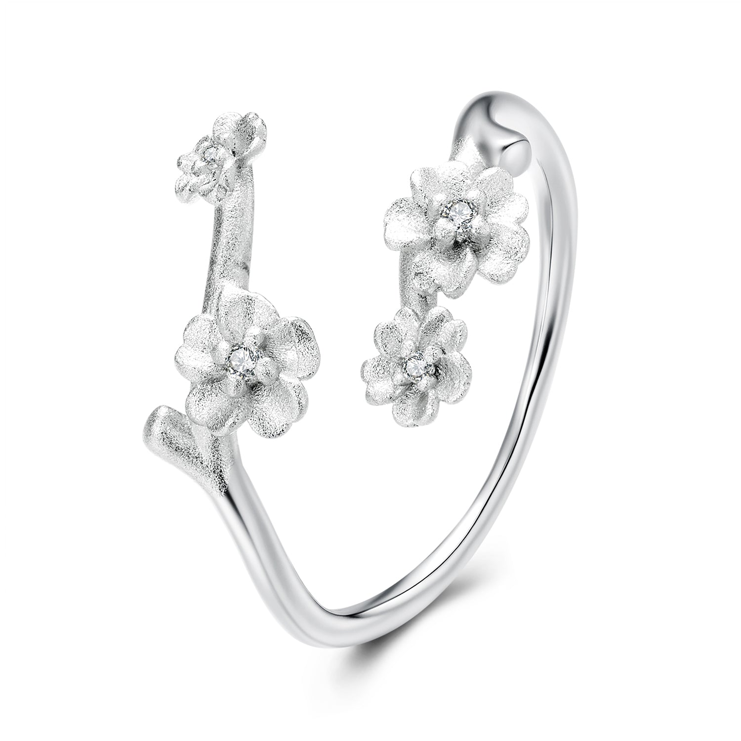 925 Sterling Silver Plated White Gold Ring for Women  DestGlow