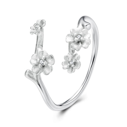 925 Sterling Silver Plated White Gold Ring for Women  DestGlow