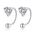 925 Sterling Silver Earrings with Pavé Set CZ, Plated Platinum, 1.4*0.6cm - For Women  DestGlow