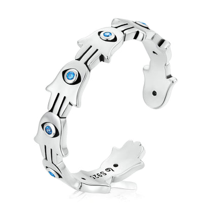 S925 Sterling Silver Pavé Setting CZ Oxidized Silver Ring  DestGlow