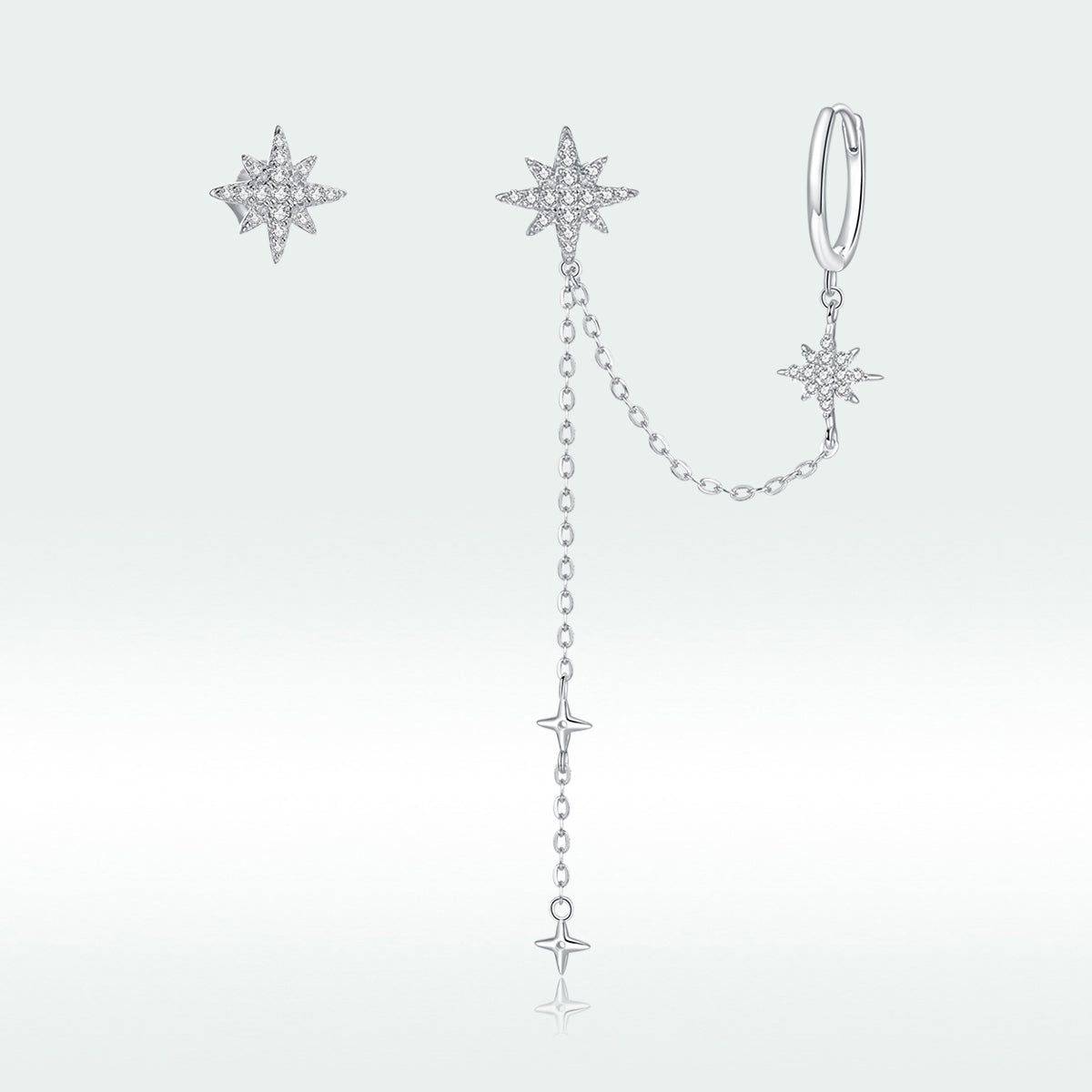 S925 Sterling Silver Earrings with CZ in Pavé Setting, 5.9cm Length, 1cm Size for Women  DestGlow