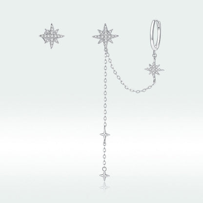 S925 Sterling Silver Earrings with CZ in Pavé Setting, 5.9cm Length, 1cm Size for Women  DestGlow