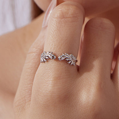 925 Sterling Silver White Gold Plated Ring with Pavé Setting CZ for Women  DestGlow