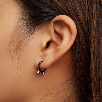 925 Sterling Silver Enamel Black Gold Plated Earrings for Women  DestGlow