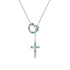 925 Sterling Silver Plated Necklace with Adjustable Length 42.5cm and CZ for Women  DestGlow