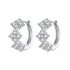 925 Sterling Silver Earrings with Pavé Setting CZ - 1.2*0.65cm, White Gold Plated for Women  DestGlow
