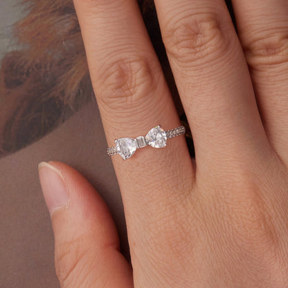 925 Sterling Silver White Gold Plated 1.2cm Pendant Ring Size 6 for Women  DestGlow
