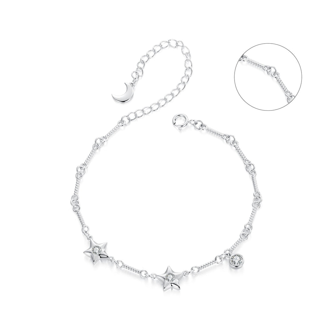 925 Sterling Silver White Gold Plated CZ Bracelet for Women  DestGlow